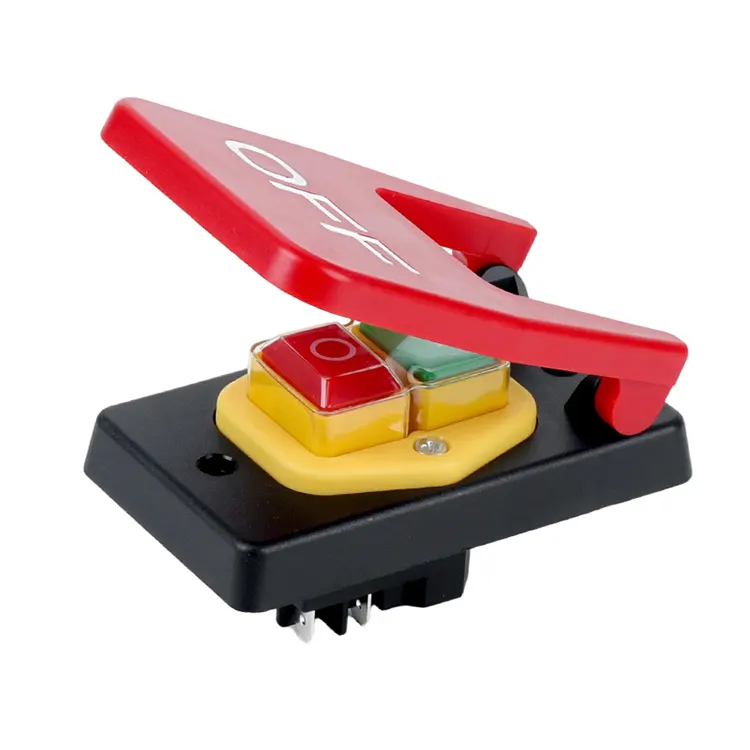 16A สวิตช์แม่เหล็กไฟฟ้าปุ่มกดปิดแผงสีแดงขนาดใหญ่