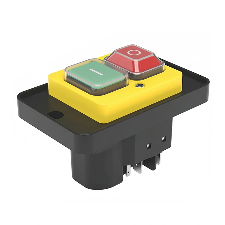 400V 16A สวิตช์แม่เหล็กไฟฟ้าปุ่มกดสีเหลืองจานขนาดกลาง