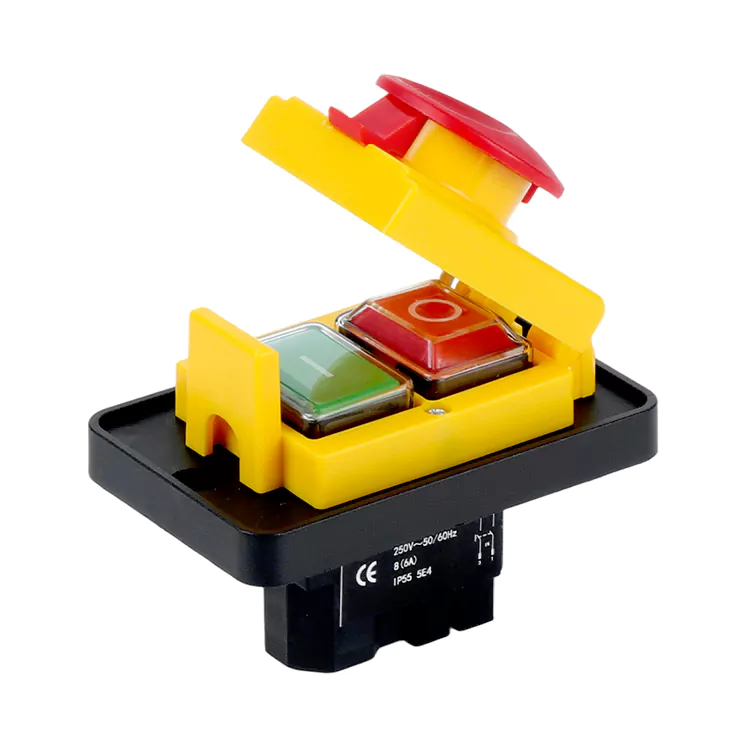 8A แผงสวิตช์แม่เหล็กไฟฟ้าปุ่มกดฝาครอบหยุดฉุกเฉินขนาดใหญ่