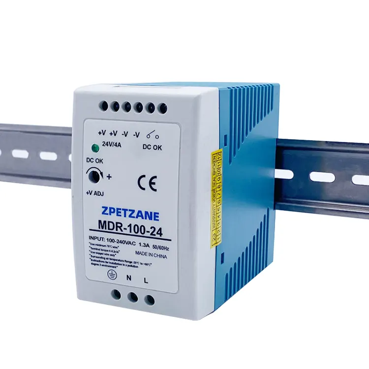 MDR-100W สวิตช์จ่ายไฟแบบติดตั้งบนราง DIN